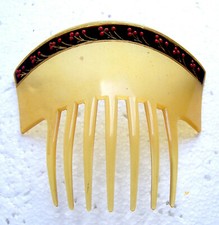 Art Deco blonde celluloid hair comb - NO US IMPORT FEES