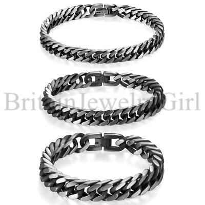 8'' Hip Hop Men's Stainless Steel Heavy Franco Cuban Curb Chain Bracelet Bangle