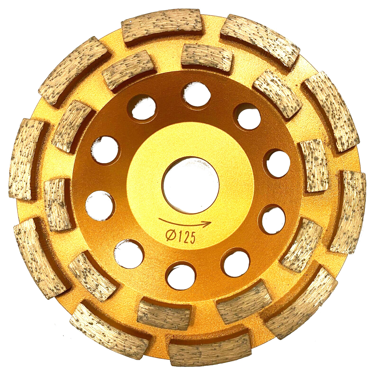 5" Premium Concrete Double Row Cup Wheel 60/80 Grit 7/8" Arbor for Grinders