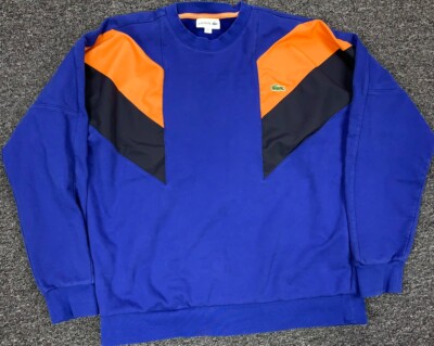 Lacoste Colour Block Sweatshirt Mens Extra Large Blue Jumper Crew Neck  Fleece Australia