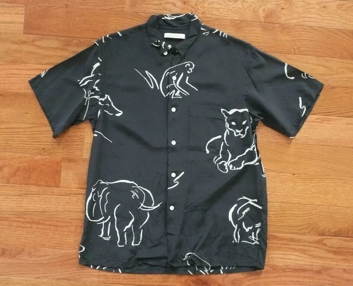 OLD JOE BRAND Black Dyed Rayon SS Camp Collar Shirt MADE IN JAPAN