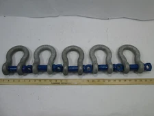 LOT OF 5 - CAMPBELL WLL 8 1/2 T  1"  Anchor Shackle with Screw Pin