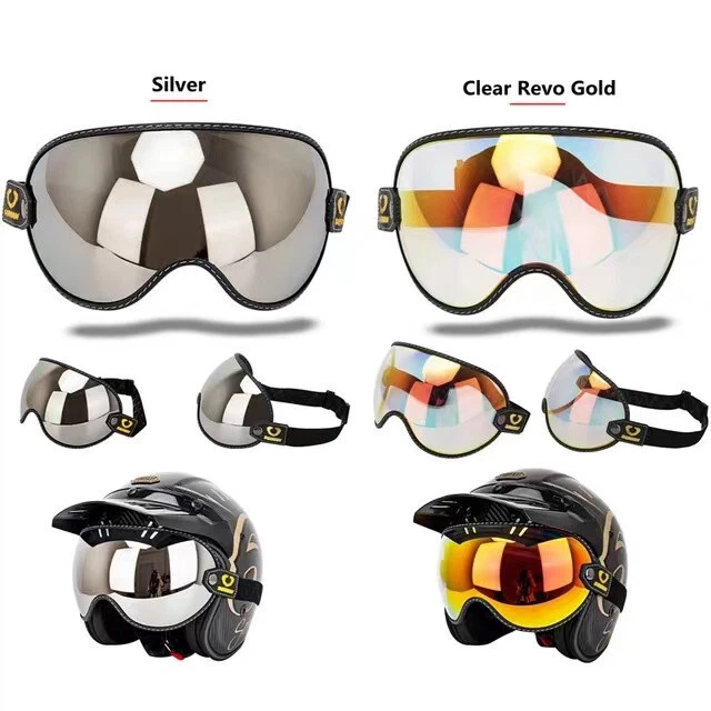 Motorcycle Helmet Retro Face Shield Visor Lens Sunglasses Goggles Mask Foto 3 de 4
