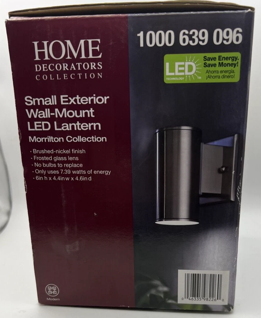 Home Decorators Collection Brushed Nickel Outdoor Wall Mount LED