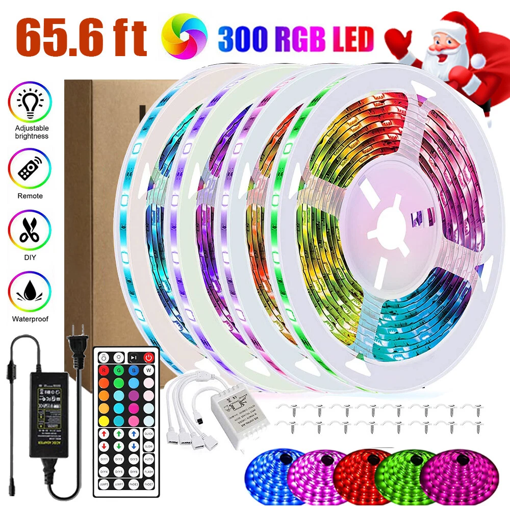 RGB Color Changing LED Light Strips - App Control - Waterproof - Plug and Play - Included Remote - 5M