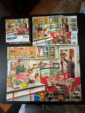 750 Piece Puzzle Back to the Past BAKING WITH MOM Poster Included COMPLETE