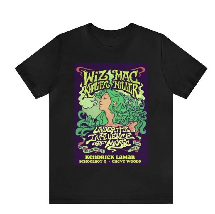 2012 Under the Influence of Music Tour shirt, Wiz Khalifa shirt, Mac Miller shir