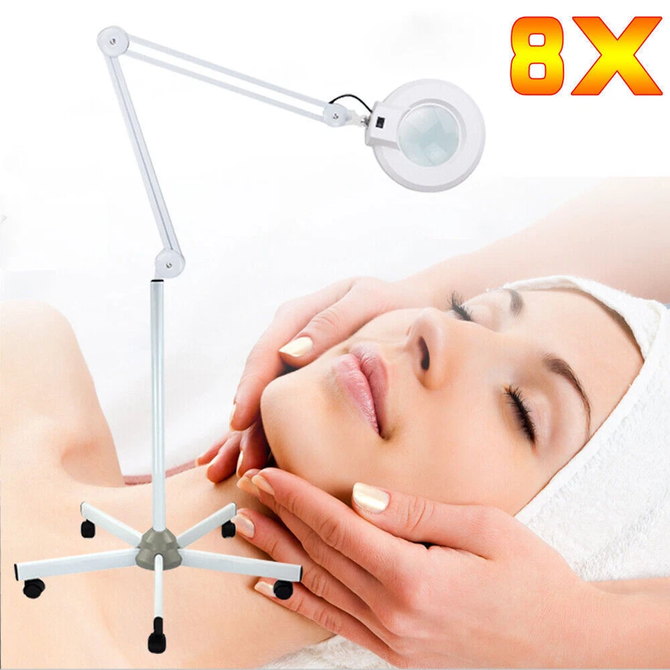 8-Dioptrien Licht Lupenlampe Lupe Arbeitsleuchte Kosmetik Mit Stativ Lupenleucht - Bild 3 von 4