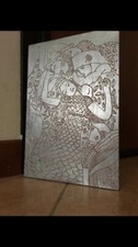 quadro moderno Klimt dipinto a mano Pirografo Legno 30 X20