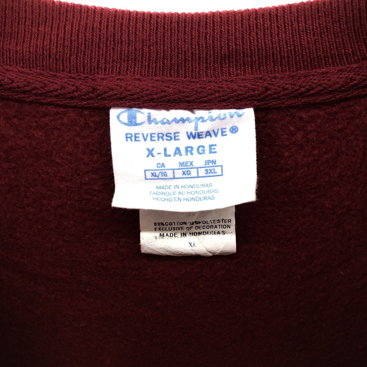 トップス 00s champion original reverse weave 00'S Champion Reverse Weave No Eyes Plain Blank Sweatshirt