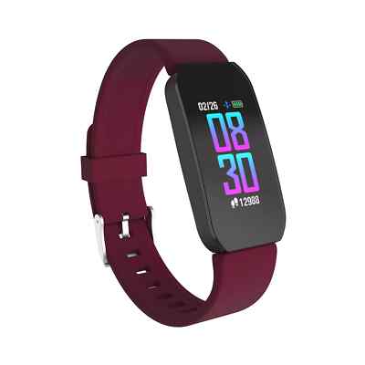 iTouch Active Smartwatch Fitness Tracker Waterproof for Men and Ladies: Burgundy