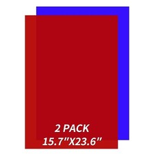 2 Pack Translucent Red Blue Cast Acrylic Sheets, Cast Plexiglass 15.7" x 23.6"