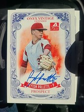 PEYTON PALLETTE 2021 ONYX VINTAGE EXTENDED BASEBALL ON CARD AUTO BLUE INK /400