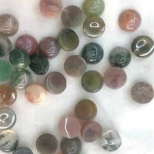 100pcs 8mm Round CAB CABOCHON Natural Indian Agate Round Stone Beads No Holes