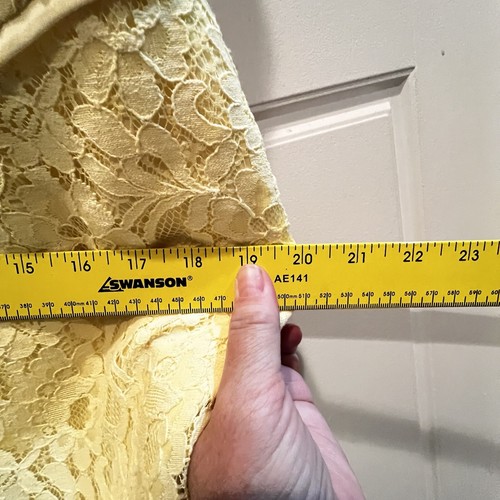 Boston Proper dress size 10 yellow lace Pencil Sheath Wedding Guest - Picture 7 of 11