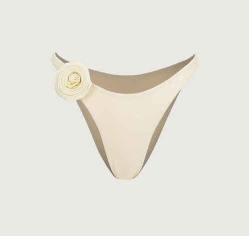 SAME LOS ANGELES BIKINY WOMENS Bottom Rossete SZ XS Faux Suede Beige High Rise