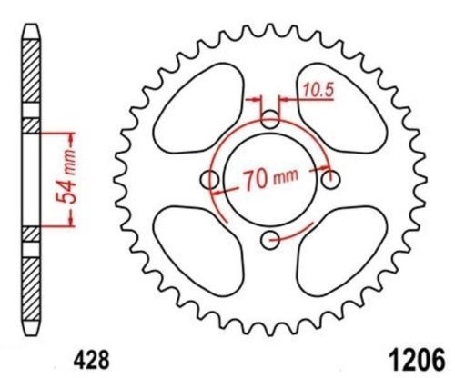Roue dentée 428 de 42 dents pour réparer la transmission des Honda CBR 125 R