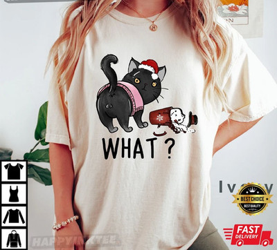 Cat Christmas Cat Lovers Gift Cat Mom Comfort Colors  T-Shirt