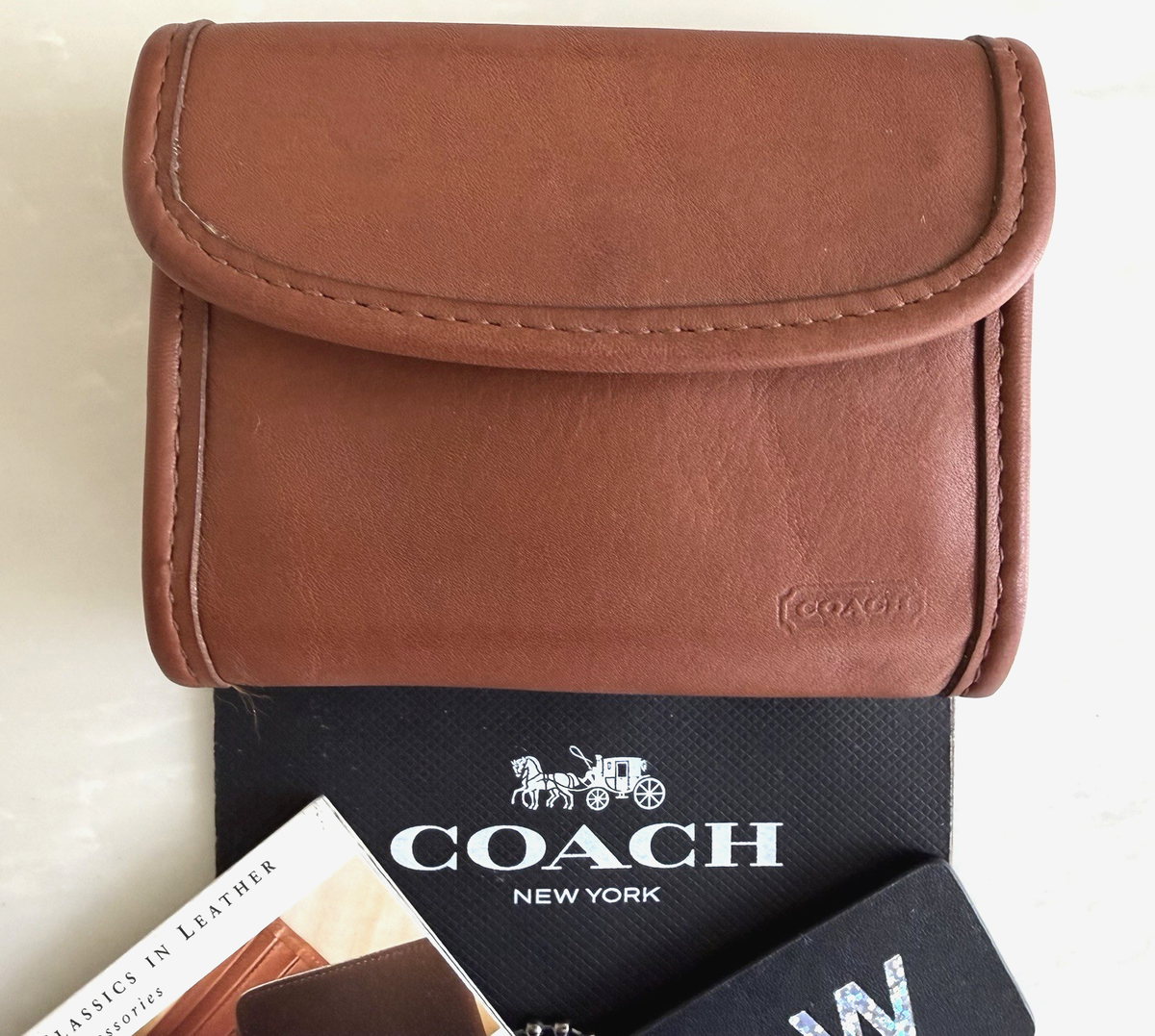COACH VINTAGE BRITISH TAN LEATHER MULTIFUNCTION WALLET 7219 | eBay