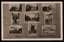 Postal Kempen, Kaiserl. Oficina de correos, casino y escuela de niñas, casa...