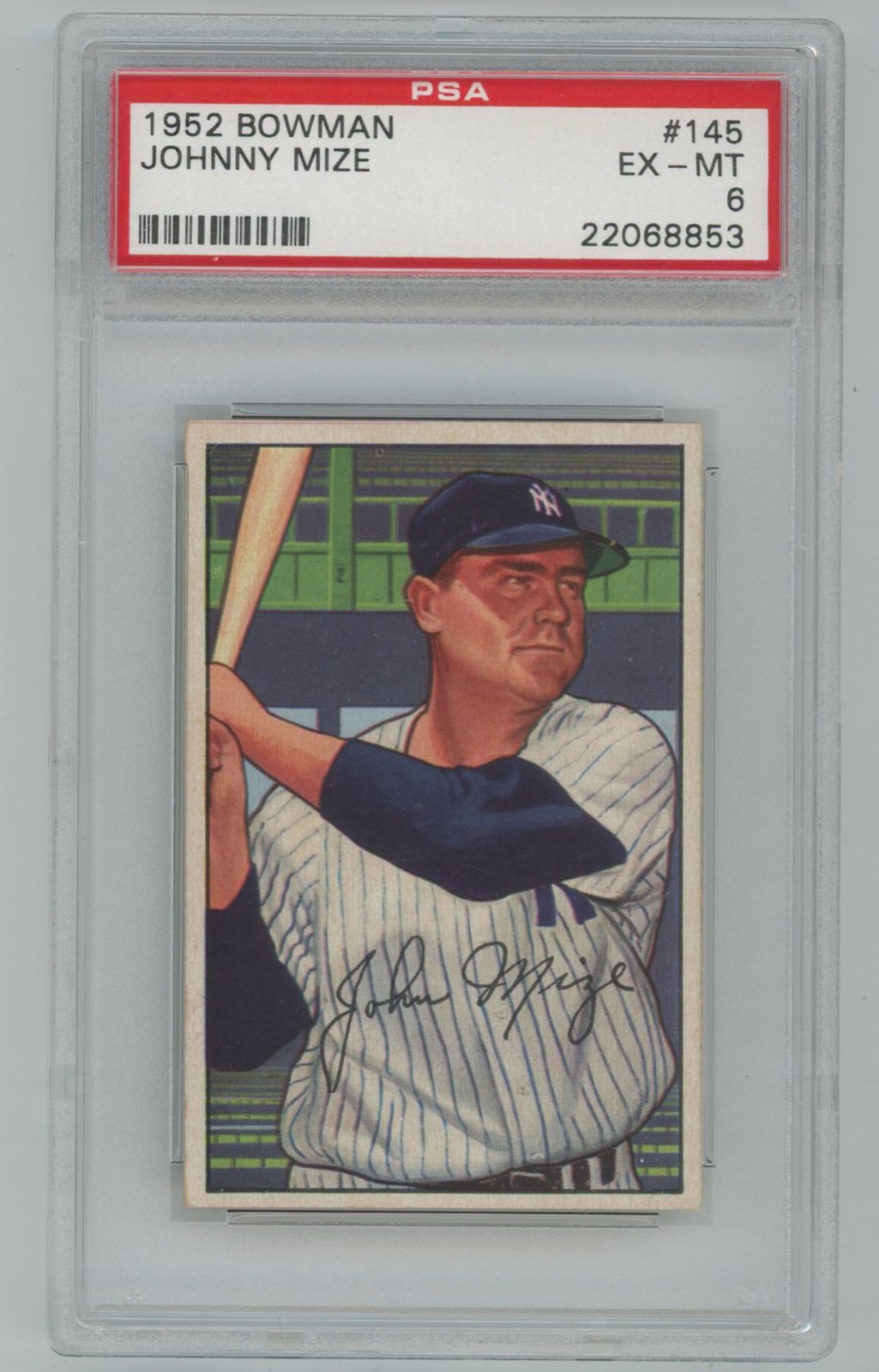 Johnny Mize 1952 Bowman PSA 6 #145 New York Yankees