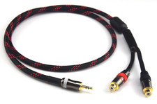 HiFi 3.5 mm male to 2 RCA female cable 4 N OFC 3.5 RCA Hifi audio cable Line