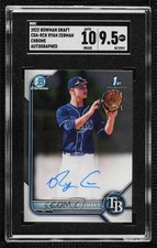 2022 Bowman Draft Chrome Pick Ryan Cermak #CDA-RCK SGC 9.5 Mint+ Auto 1j7t
