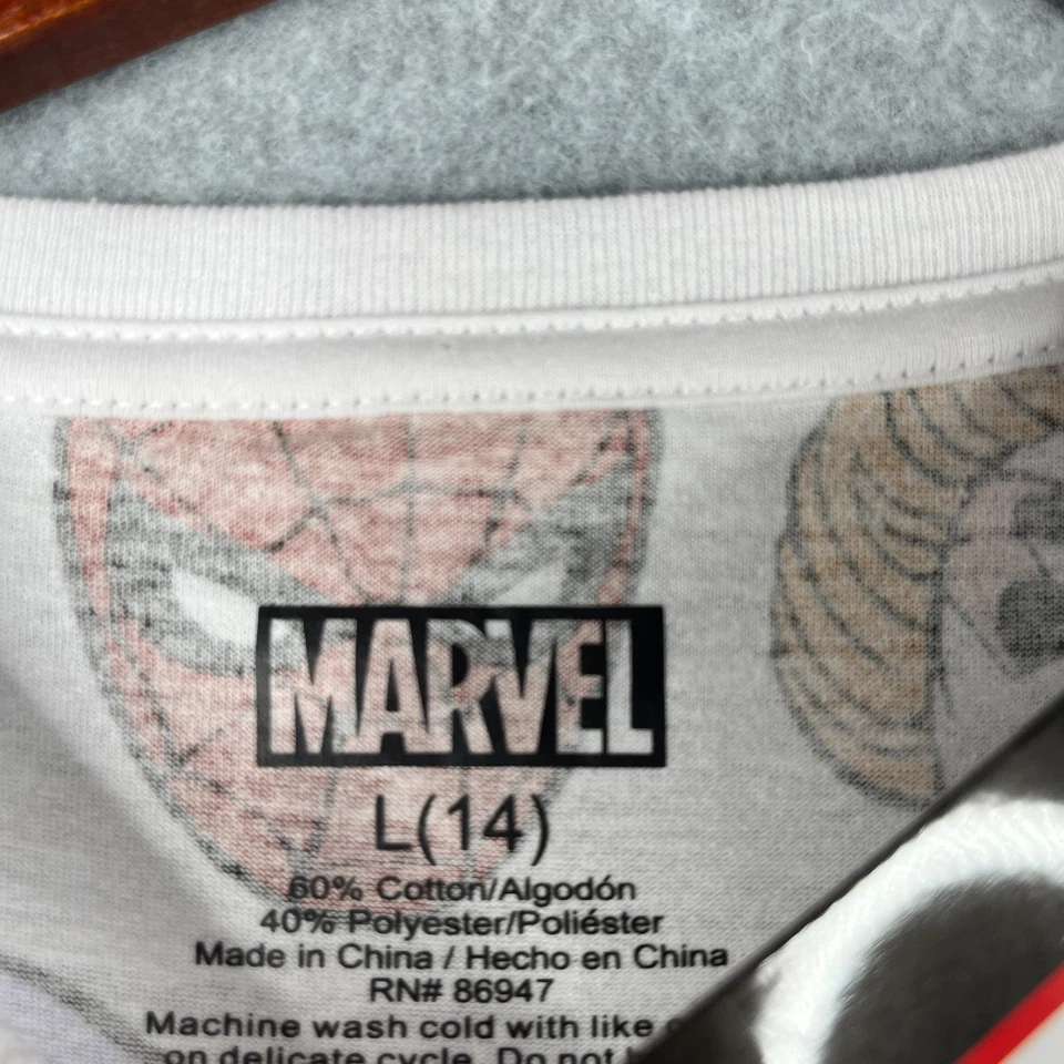 Camiseta Marvek Super Hero Juvenil Grande (14) Gráfico Estampado Completo Nueva Con Etiquetas Foto 3 de 4