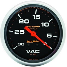 Autometer Pro-comp Mechanical Vacuum Gauge 2 58 Dia Black Face 5484