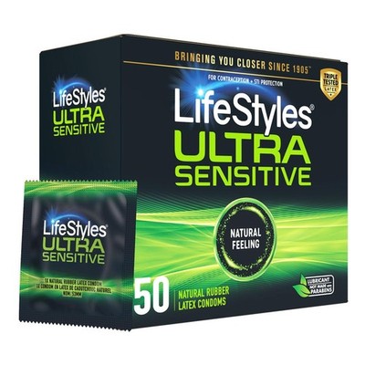 LifeStyles Ultra Sensitive Premium Lubricated Natural 50 Count (Pack of 1) 