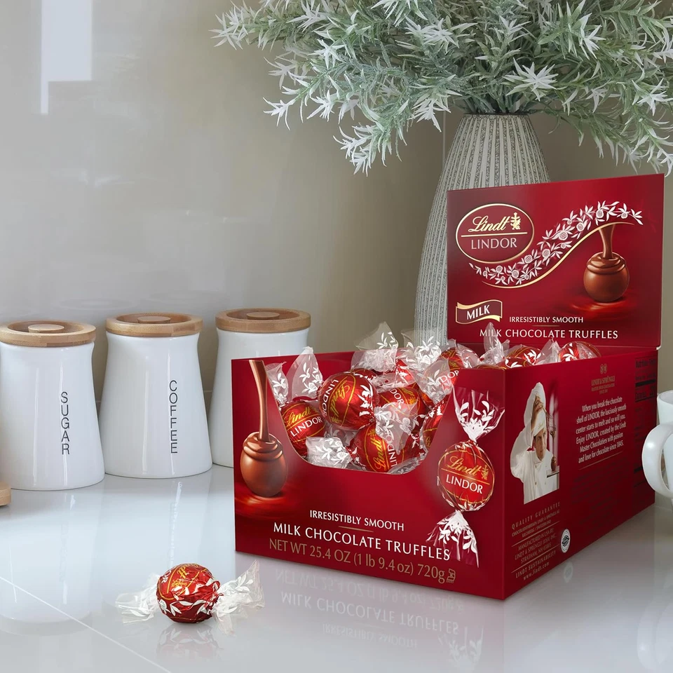 LINDOR Milk Chocolate Candy Truffles, Milk Chocolate with Smooth, Melting Truffl - Image 2 of 4