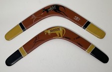 Set Of 2 Vtg Bill Onus Aboriginal Boomerangs Australian Artist Signed Kangaroo
