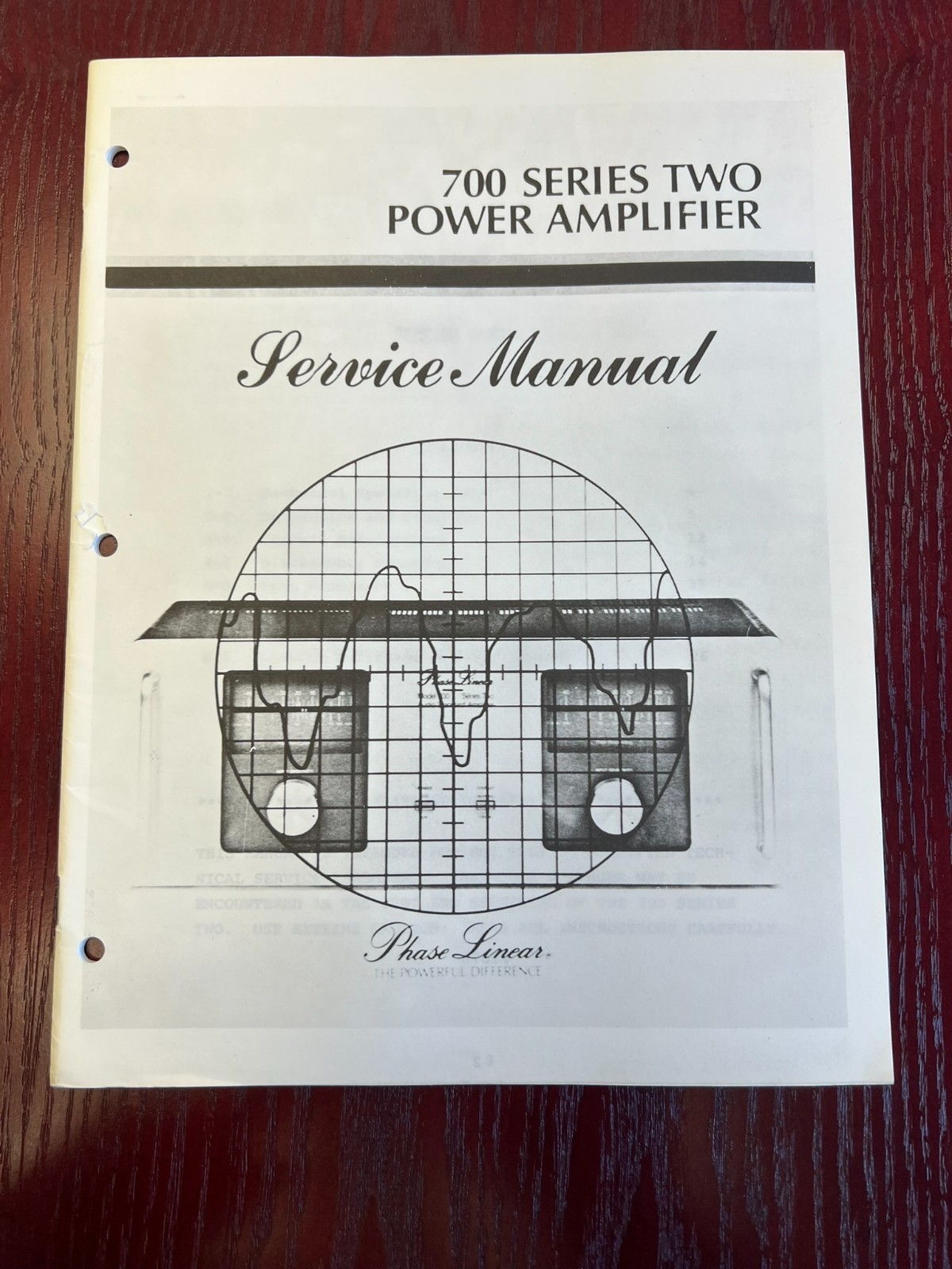 Original Phase Linear 700 Series TWO Power Amplifier Service Manual