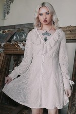 Killstar Cybele Lace Dress Xs||S||M||L||Xl||Xxl White Women New Goth Alternative