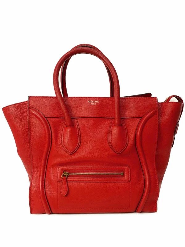 Celine — Celine Mini 165213 Leather Red Tote Bag Women's #TB1078