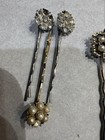 18 Original Vintage Rhinestone Flower Hair Pins, Up Do Hair Accessory! — photo 7