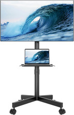 Mobile TV Stand for 23-65 Inch Tvs, Rolling TV Stand with Locking Wheels, Adjust