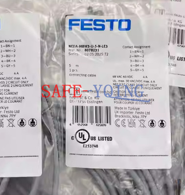 1PCS New FESTO NEBA-M8W3-U-5-N-LE3 8078231 Connection Cable