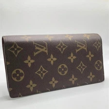 Louis Vuitton Monogram Porte feiulle Brazza Long Wallet Purse Brown