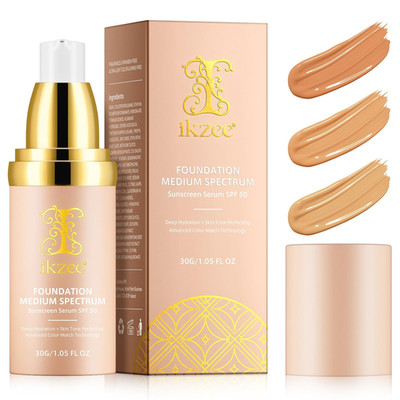 Foundation 4 in 1 - SPF 50 Sunscreen Serum Medium Coverage Concealers Waterproof