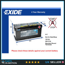 Battery fits FERRARI 612 LaFERRARI FF 599 5.7 6.0 6.3 2004 on Exide 017 900A New
