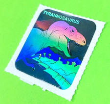 Vintage Holographic Tyrannosaurus Rex Head Dinosaur 3D Sticker