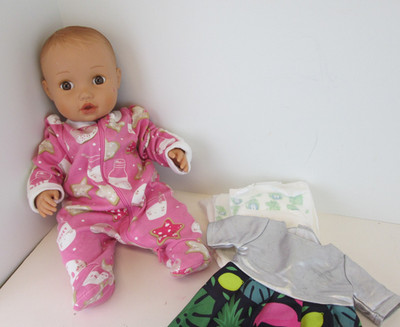 ToysRUs You And Me Baby Doll Weighted Brown Eyes Eyelashes Cloth Vinyl 15in 2016