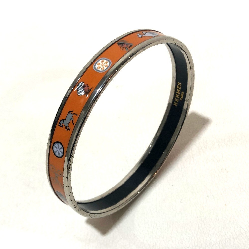 HERMES Cloisonne Enamel Bangle Bracelet PM Luxury High Quality Japan-image