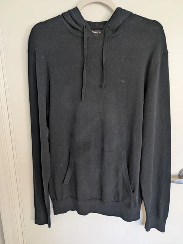 MICHAEL KORS Maglia Nera Felpa con Cappuccio Pullover Pullover Tasca Canguro Uomo Medium