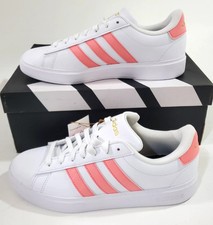ADIDAS GRAND COURT 2.0 SHOES WOMEN'S ATHLETIC CASUAL SNEAKERS - 8 - PINK/WHITE
