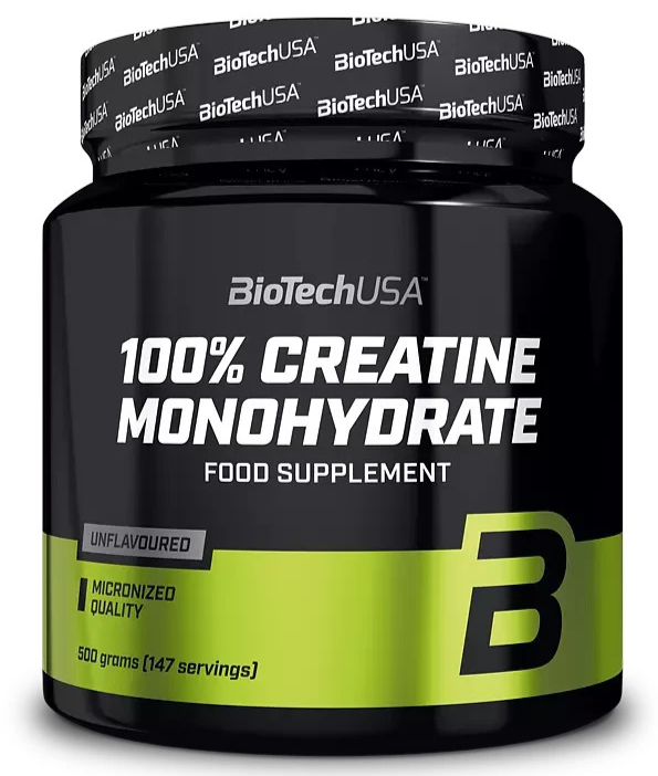 BiotechUSA 100% Creatine Monohydrate Muscle Strength Boost Unflavoured 500g 147s