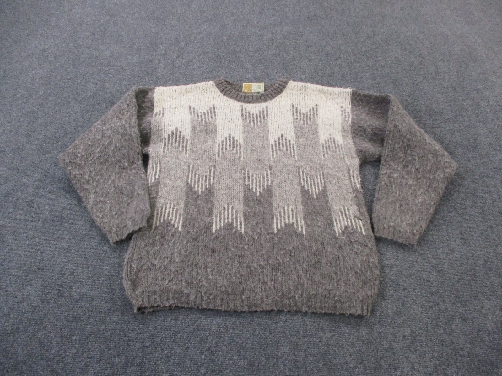 Vintage Icewear Sweater Mens M Gray Pure Wool Aztec Pullover Classic Iceland