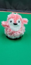 Pink White Plush Animal Key Chain for Women, Cute Solid Pattern, Metal Clip