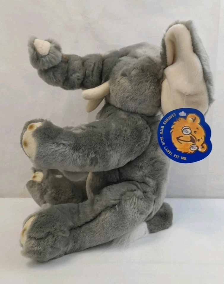 Vintage The Bear Factory 2000s Elephant 13Inch Sat WITH TAG A2 - Image 2 of 4